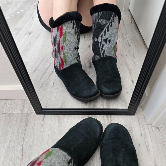 Pendleton | Aztec print shearling lined boho slip-on mid calf boots | WMS 9 - Picture 1 of 12